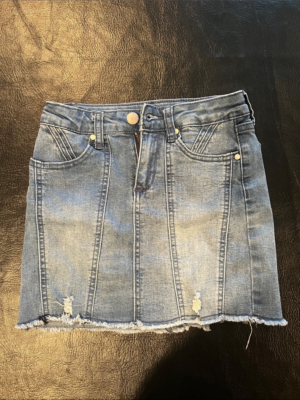 Joe's Jeans Light Blue Distressed Denim Mini Skirt